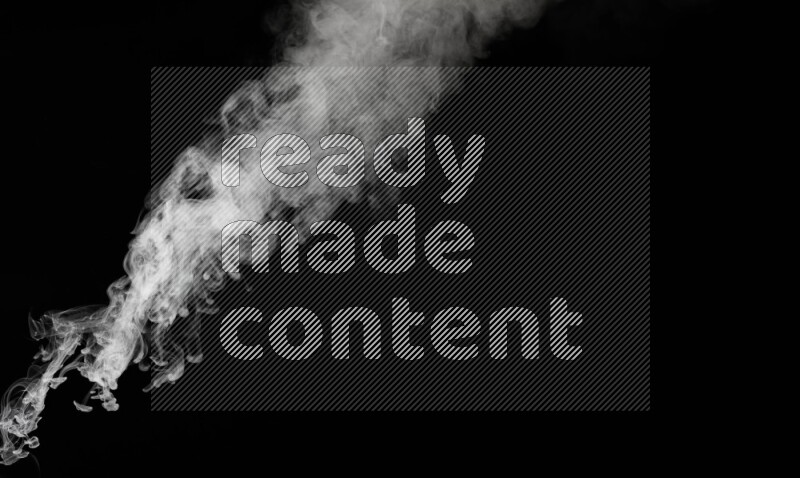 irregular white smoke on black background.