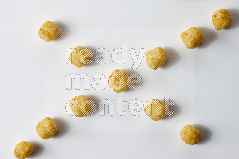 Puffs snacks on white background