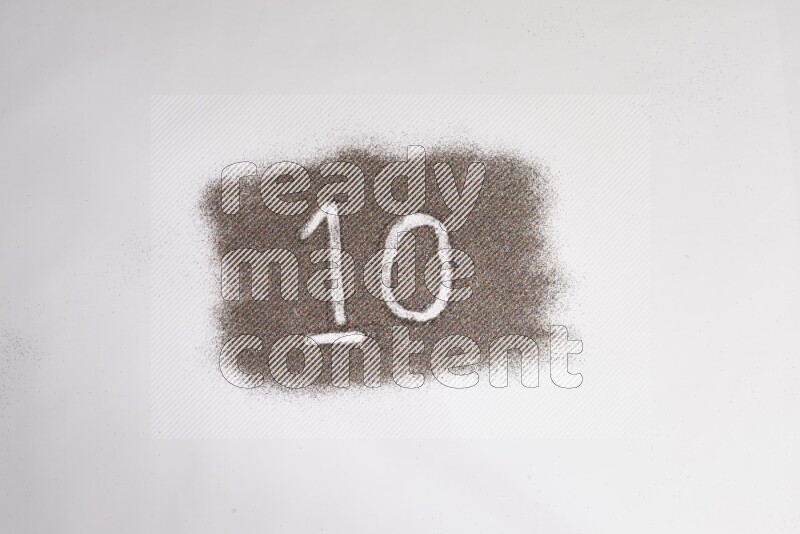 Numbers written with glitter on white background