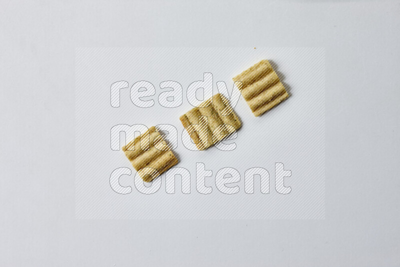 Crackers snacks on white background