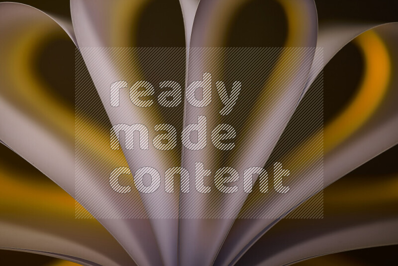 فن تجريدي يعرض منحنيات وتدرجات اللون الأبيض والأصفر مكونه بضوء ملون