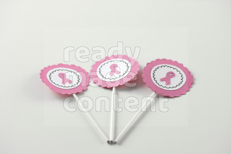 Cancer awareness signs on white background