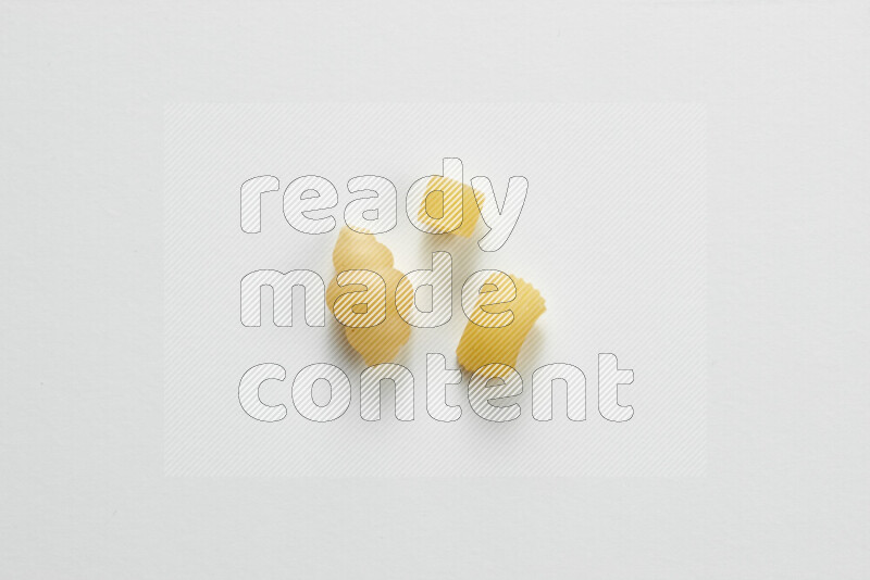 Different pasta types on white background