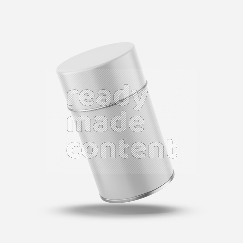 Glossy metallic can mockup with a label and a cap isolated on white background 3d rendering