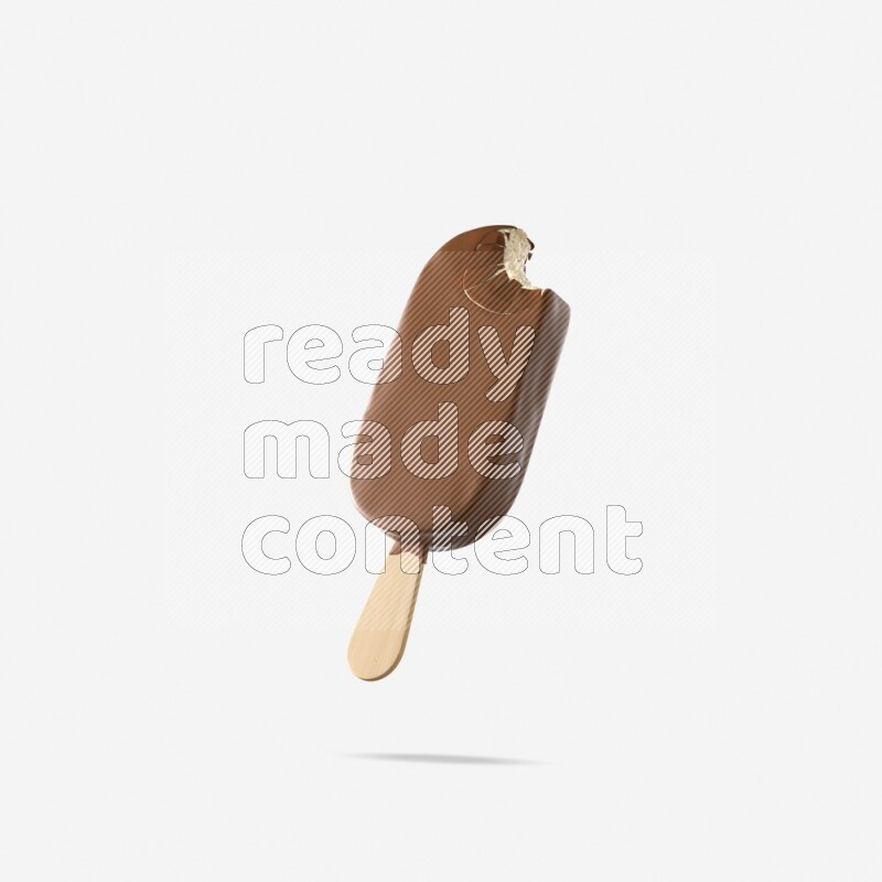 Chocolate ice cream stick mockup isolated on white background 3d rendering