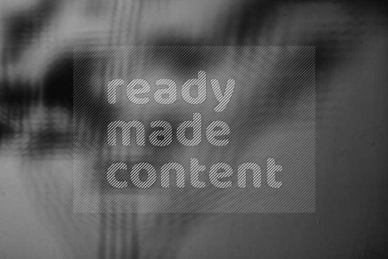 يظهر ضوء غوبو خافت ظلال أوراق نبات تسقط على سطح ناعم