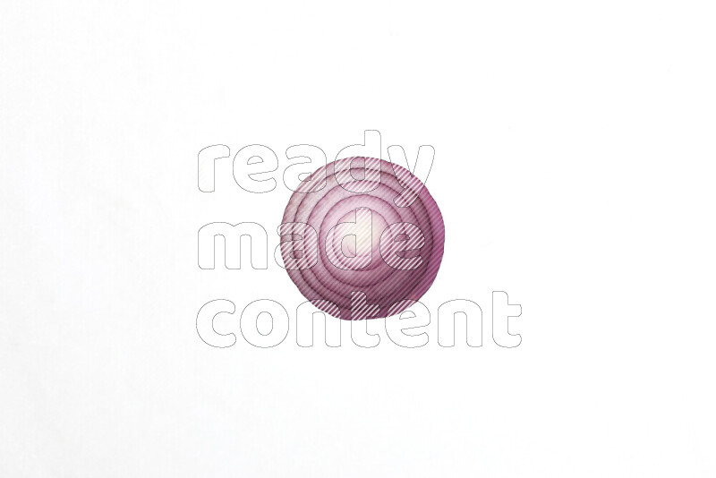 Onion slices on illuminated white background