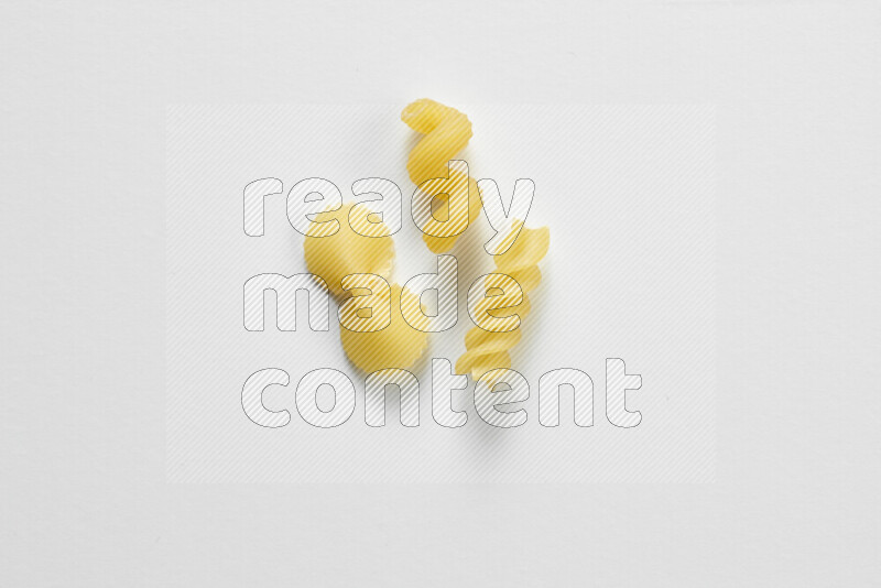 Different pasta types on white background