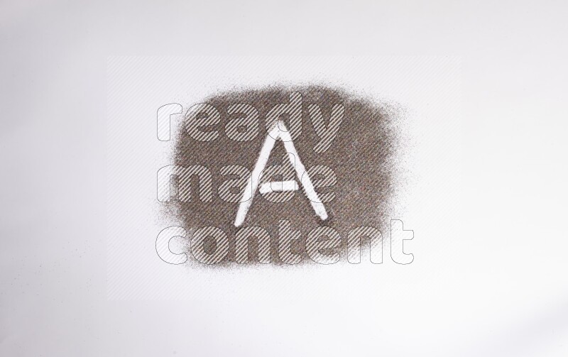 Alphabets written with glitter on white background