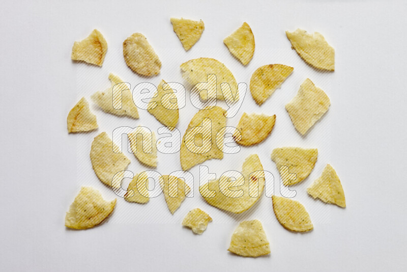 Chips snacks on white background