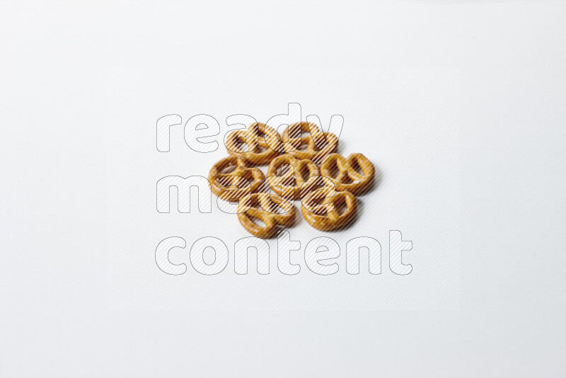 Pretzels snacks on white background