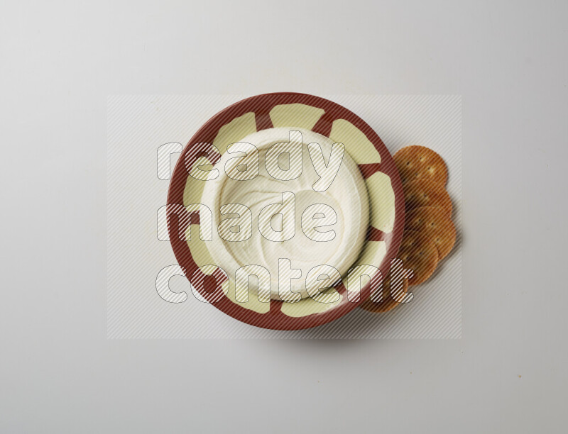 Plain Lebnah in a traditional plate on a white background