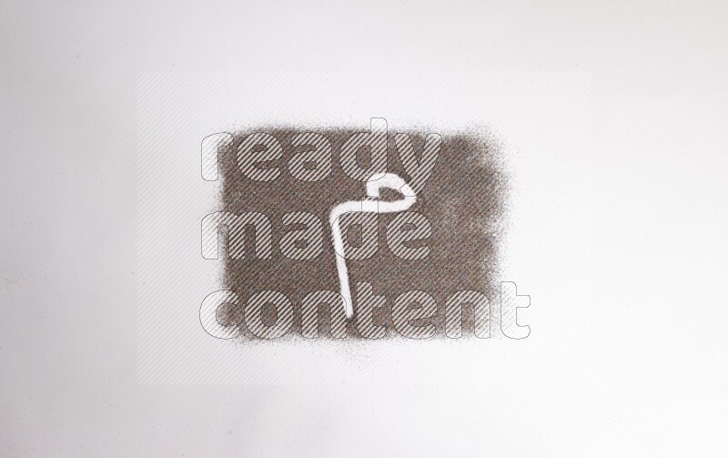 Arabic alphabets written with glitter on white background