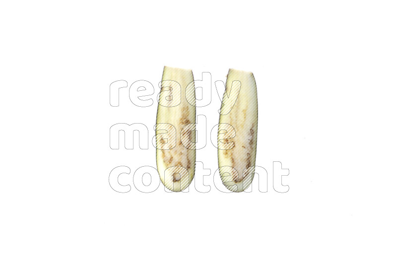 Eggplant slices on illuminated white background