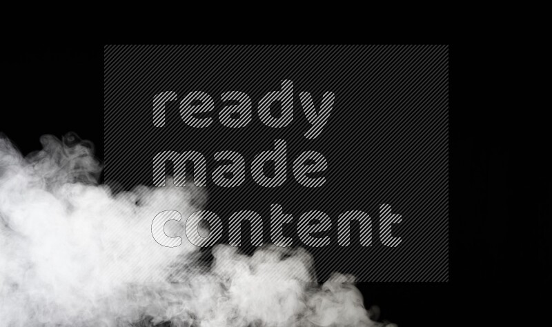 irregular white smoke on black background.