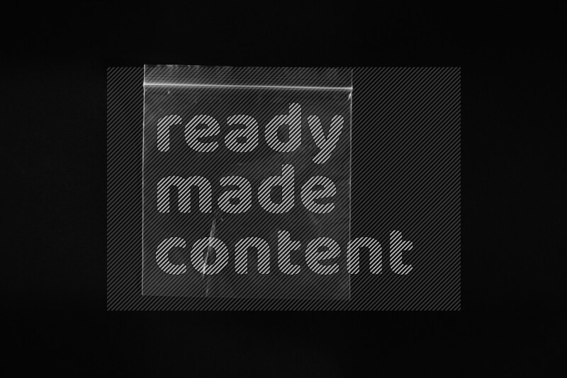 Transparent plastic textures on black background