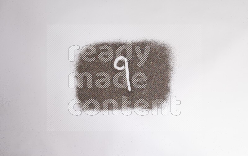 Arabic numbers written with glitter on white background