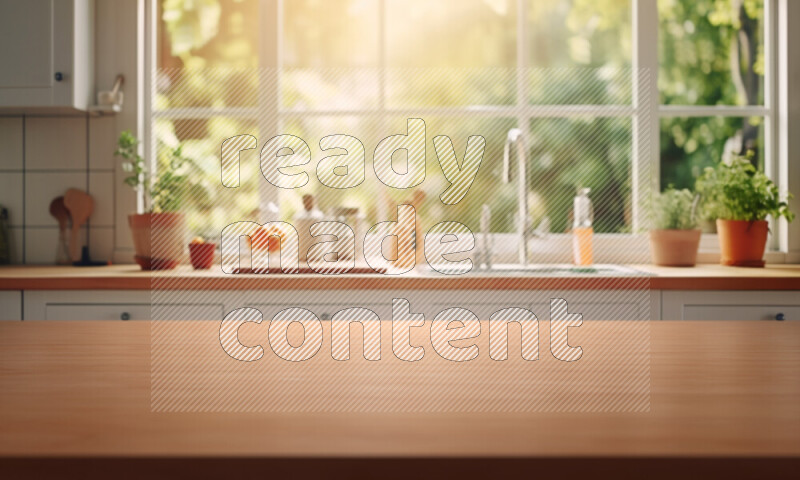 Kitchen tabletop with kitchen view