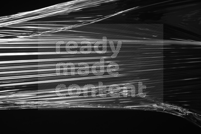 Plastic wrap texture on black background