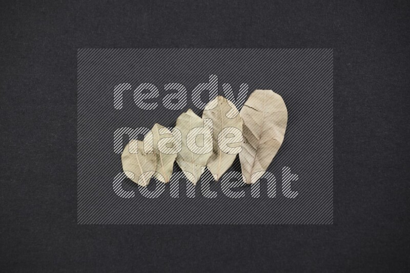 أوراق الغار المجففة علي خلفية سوداء