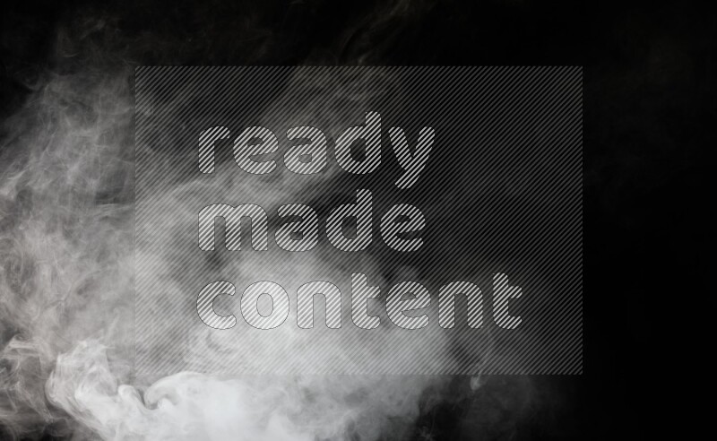 irregular white smoke on black background.