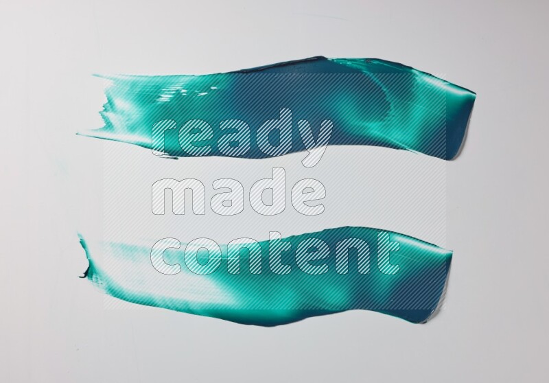 Turquoise zigzag painting knife strokes on white background