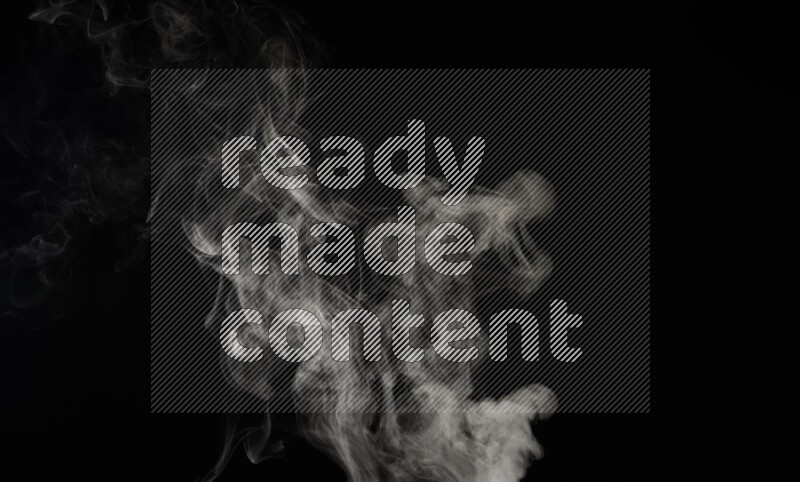 irregular white smoke on black background.