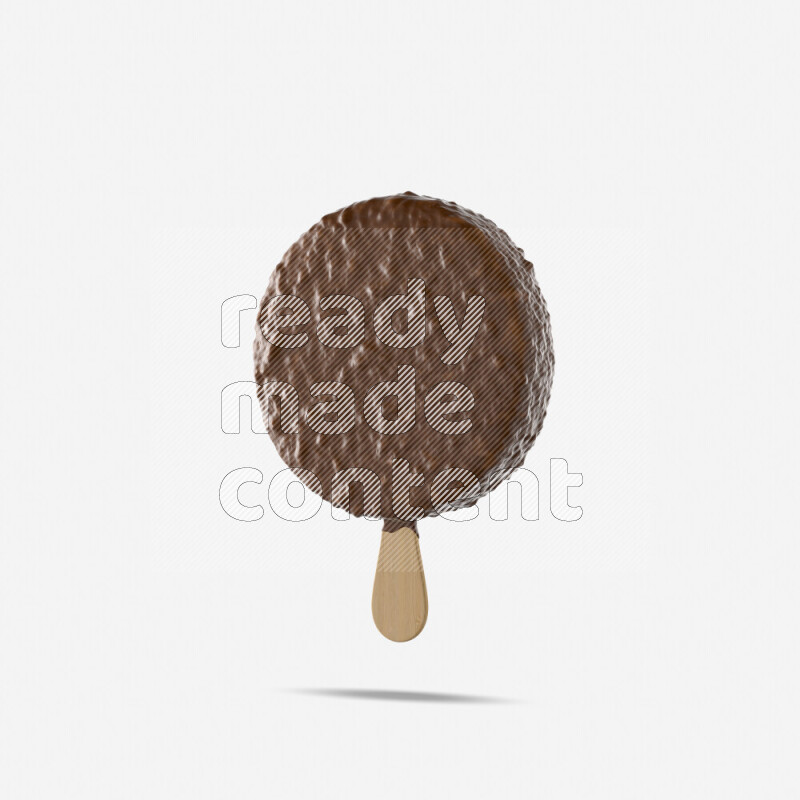 Chocolate ice cream stick mockup isolated on white background 3d rendering
