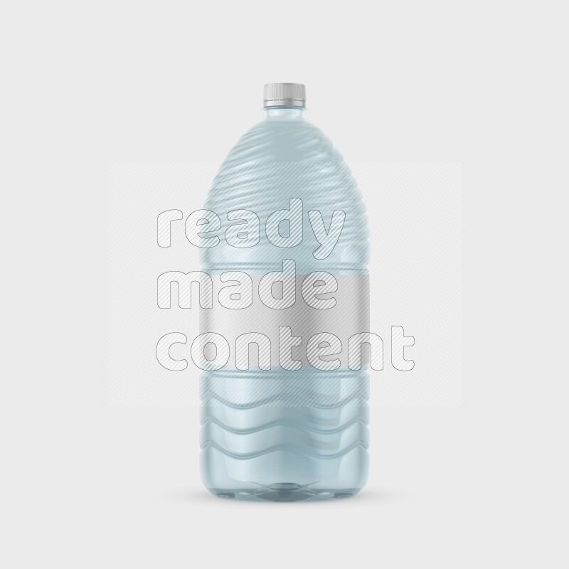 Big plastic water bottle mockup with a label isolated on white background 3d rendering