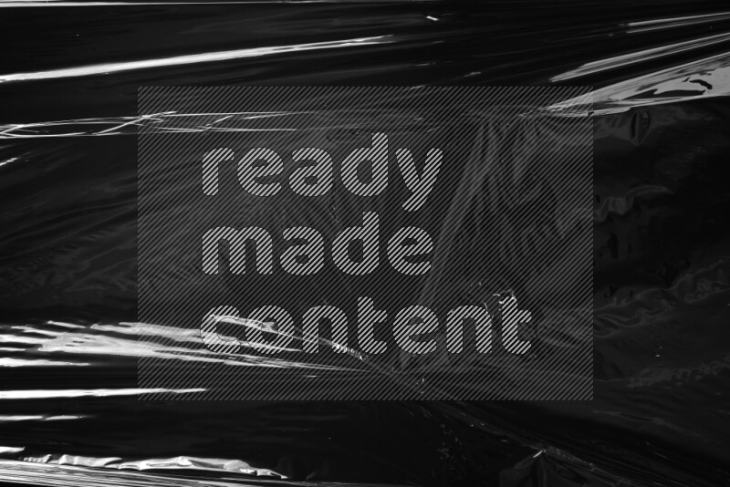 Plastic wrap texture on black background