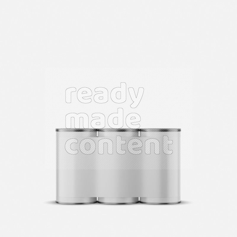 Set of paper tube mockup with glossy label and metal lid isolated on white background 3d rendering