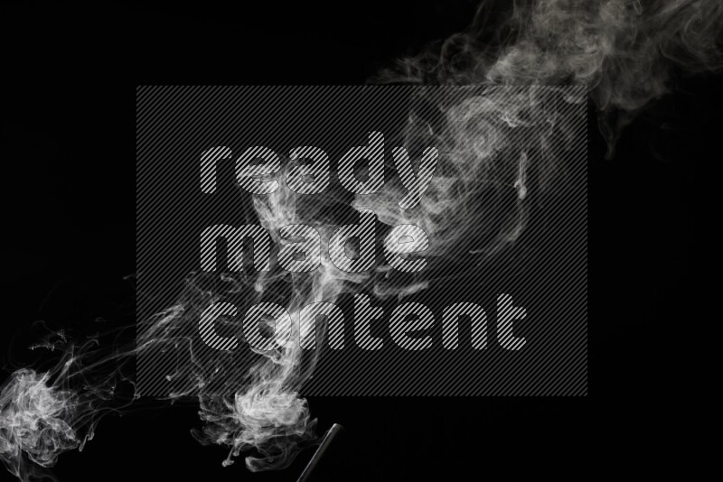 irregular white smoke on black background.