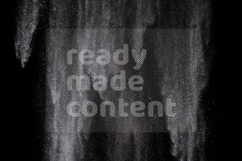 Silver glitter powder isolated on black background