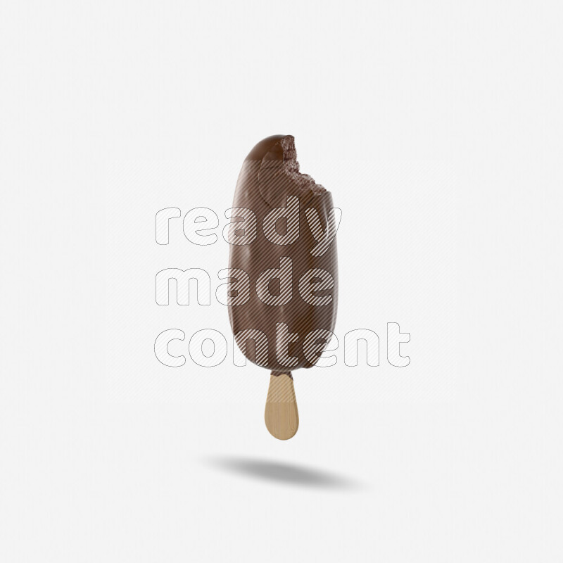 Chocolate ice cream stick mockup isolated on white background 3d rendering