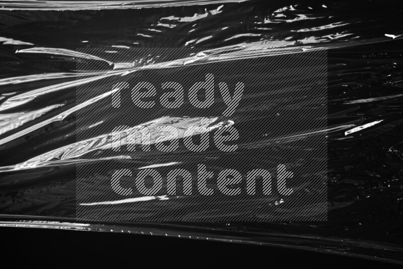 Plastic wrap texture on black background