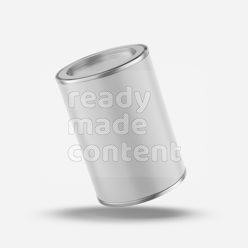 Metal tin can mockup with lever lid and blank label isolated on white background 3d rendering
