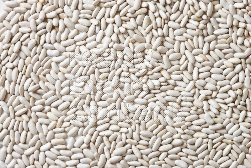 White beans on white background