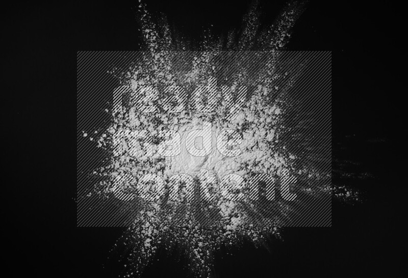 مسحوق أبيض على خلفية سوداء