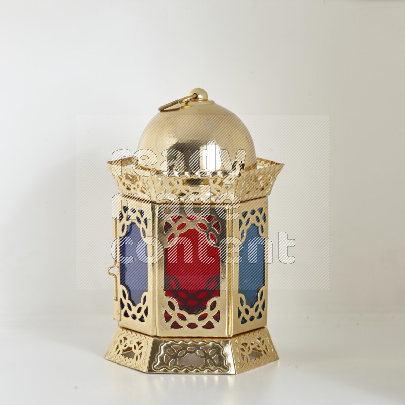 A ramadan lantern placed on white background