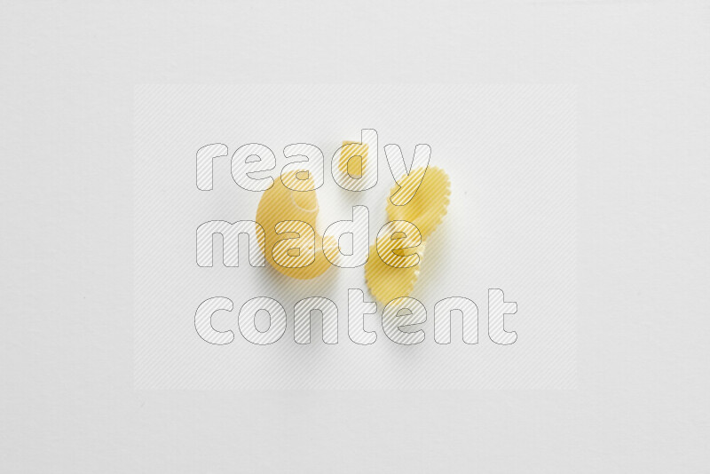 Different pasta types on white background