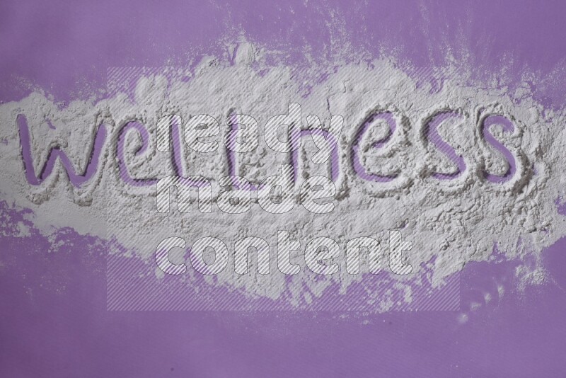 A word written with white powder on purple background