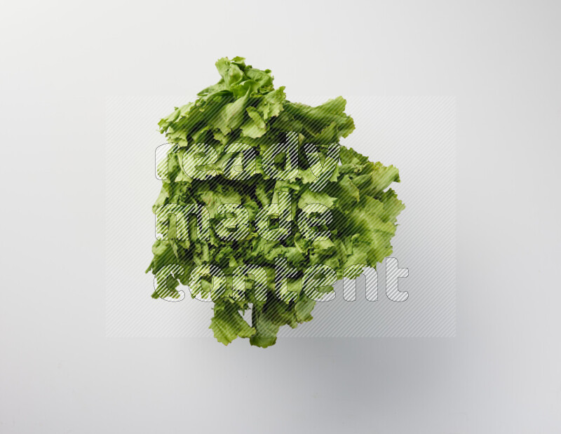 A fresh head of lettuce with green leaves on white background