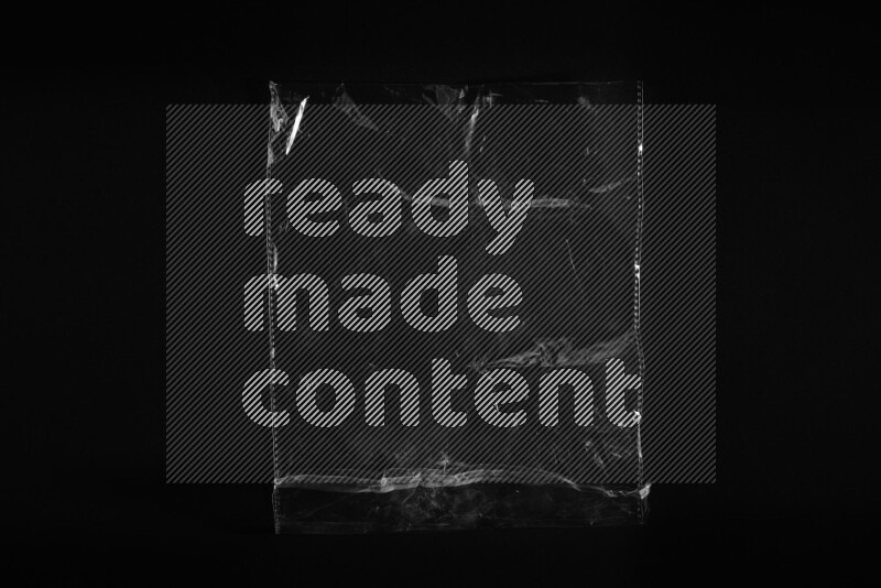 Transparent plastic textures on black background