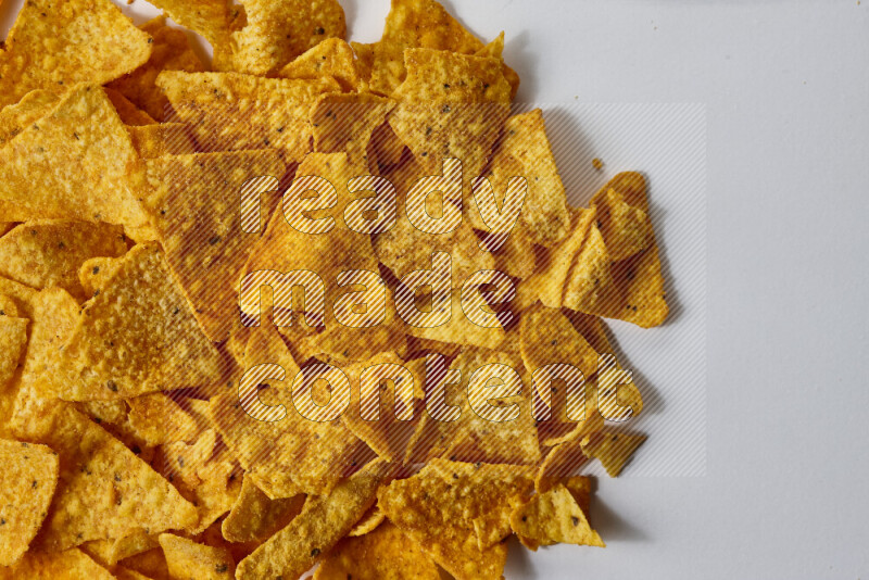 Nachos snacks on white background