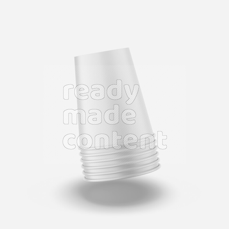 Set of glossy plastic cup mockup isolated on white background 3d rendering