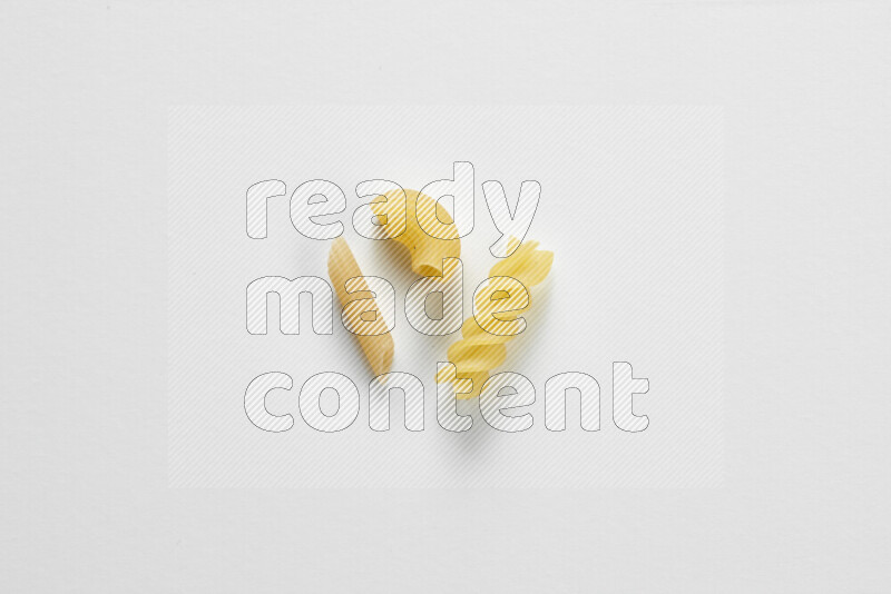 Different pasta types on white background