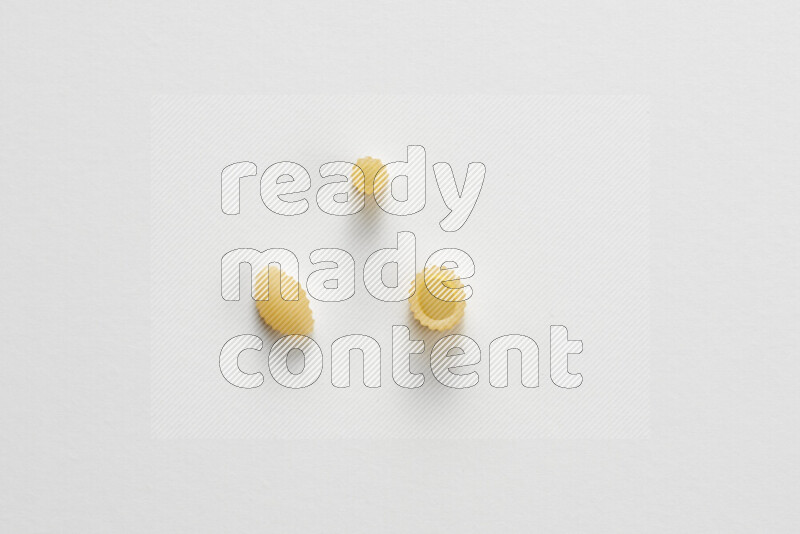 Different pasta types on white background