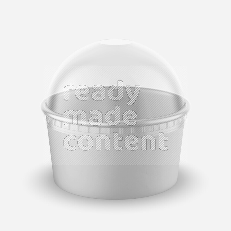 Empty white rough ice cream paper cup mockup isolated on white background 3d rendering