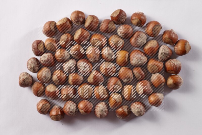 بندق على خلفية بيضاء