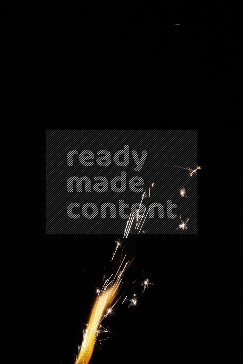 Sparkler candle isolated on black background